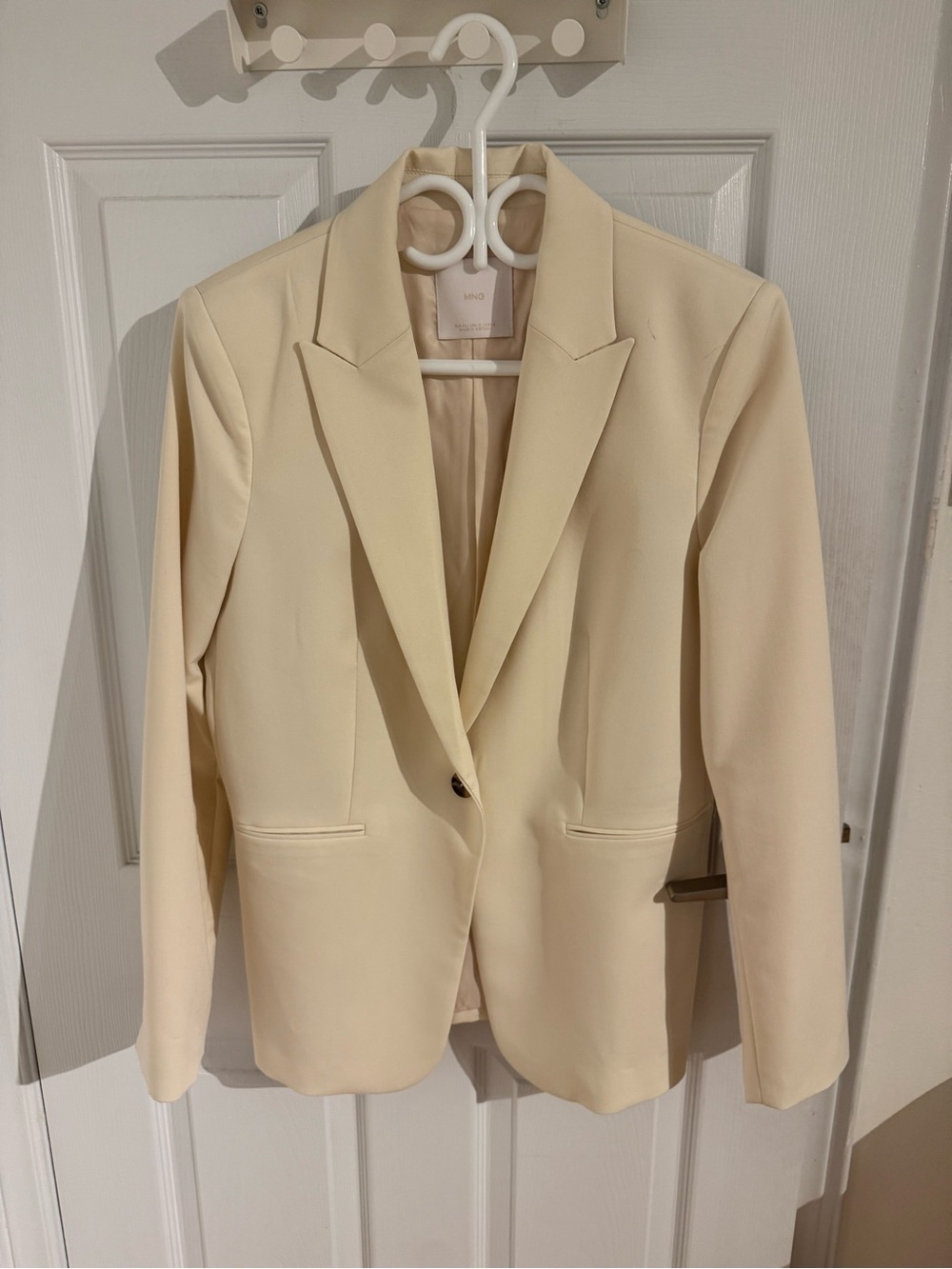 Mango Ivory/Cream Single-Button Women's Blazer Jacket- Size US10- worn once only